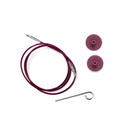 KnitPro Stålwire + 2 stoppere (80 cm), lilla